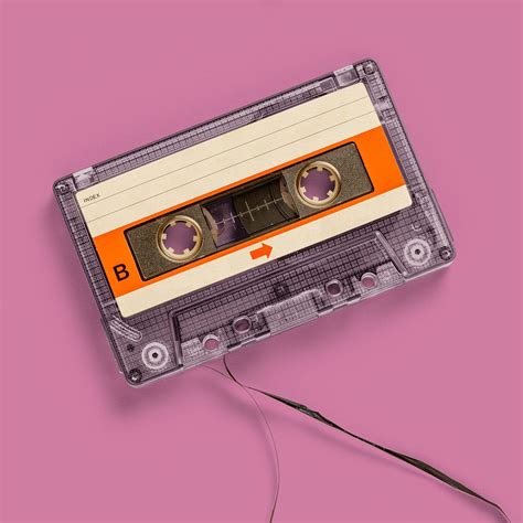 Old School Cassette Tape Mockup On A Pink Background Premium Image By