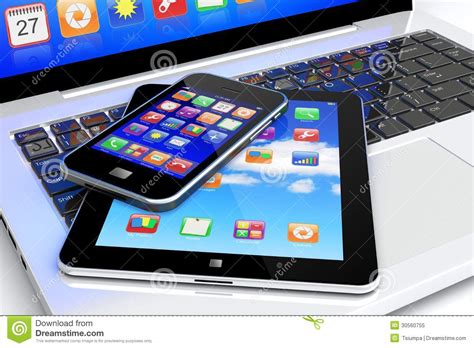 Laptop Tablet Pc And Smartphone Royalty Free Stock Photo