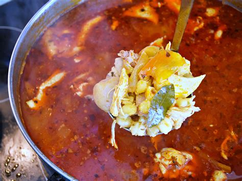 Season with salt and pepper and saute until. Pozole Rojo (Red Pozole) with Chicken Recipe • Living Mi ...