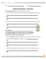 Cell Types Gizmo.doc - Name Date Student Exploration Cell ...