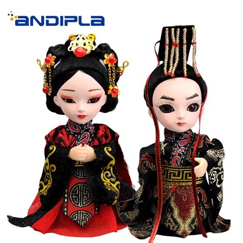 Vintage Palace Character Statues Peking Opera Doll Small Decoration Chinese Souvenir Handmade