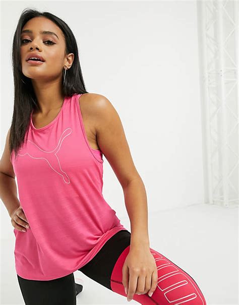 Camiseta Sin Mangas De Deporte Rosa Con Logo Reflectante Active Essentials De Puma Asos