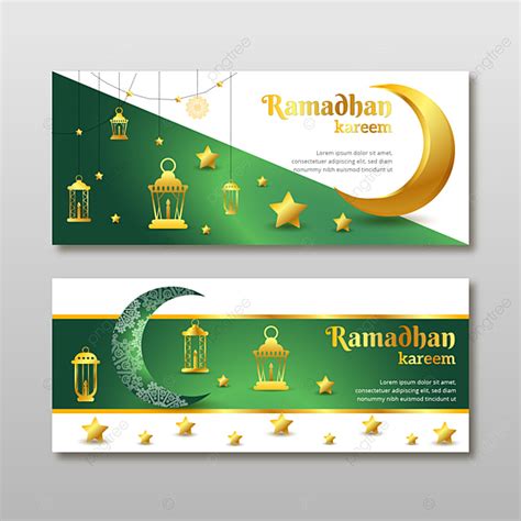 Ramadhan Kareem Templates Of Banner With Green Background Template