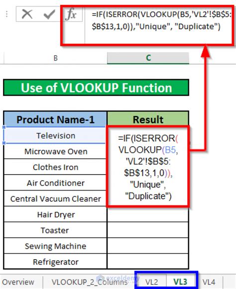 How To Find Duplicate Values Using Vlookup In Excel
