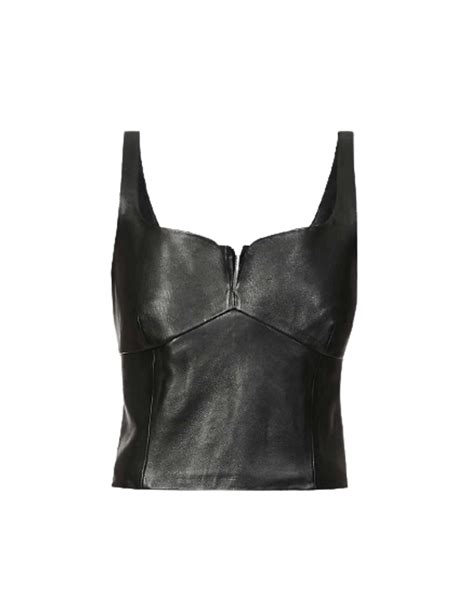 Magda Butrym Sweetheart Neckline Leather Top Whats On The Star
