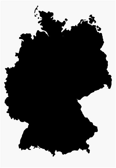 Germany Map Typography Black Germany Map Black And White Png