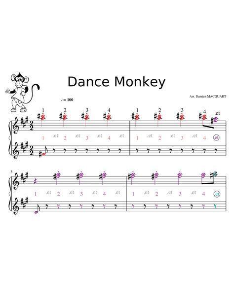 Dance Monkey Piano Sheet Music Easy With Letters Dance Monkey Sheet