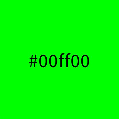 Green Color Code Is 00ff00