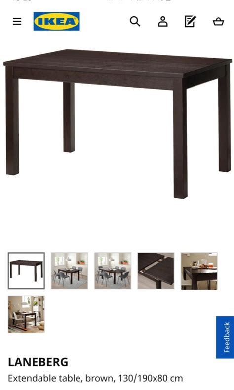 Ikea Laneberg Extendable Dining Table Furniture Home Living Furniture Tables Sets On