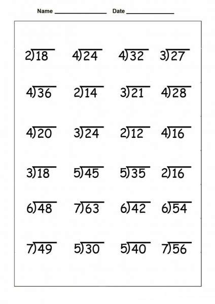 Simple Division Worksheets | Worksheet School