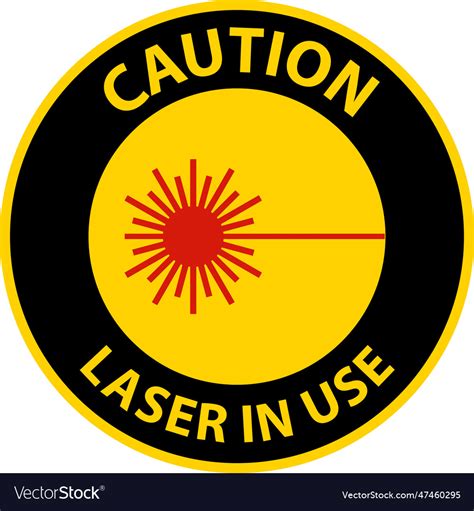 Caution Laser In Use Symbol Sign On White Vector Image
