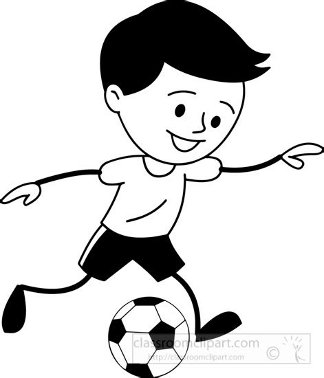 Boy Playing Soccer Clipart Black And White Clip Art Library