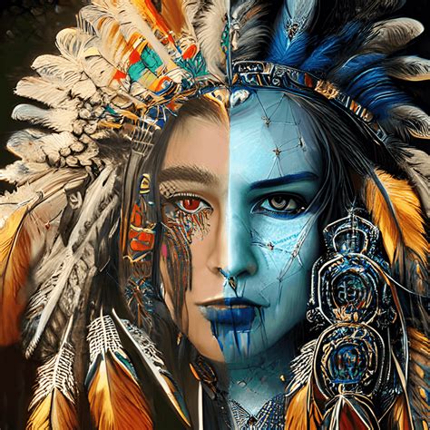 Intricate Native Warrior Princess Graphic · Creative Fabrica