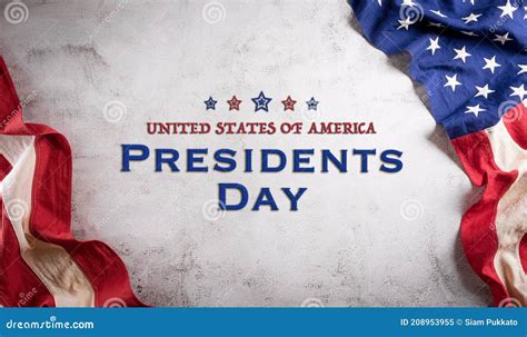 Happy Presidents Day Concept With Flag Of The United States On Old