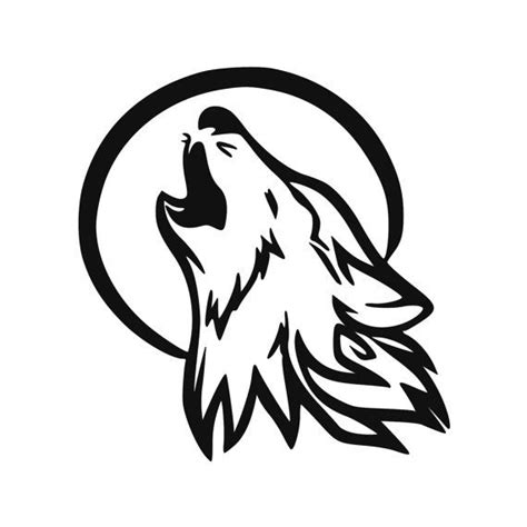 Howling Wolf Vinyl Decal For Trucks Cars Laptops With Moon Etsy In