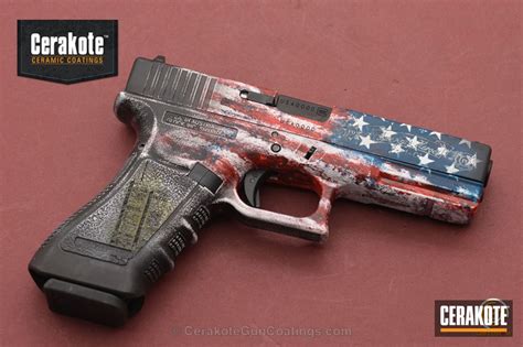 Glock 17 Handgun In An American Flag Cerakote Finish By Web User Cerakote