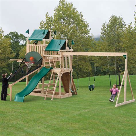 Trucker Time Amish Playset With Swing Set Option Cabinfield