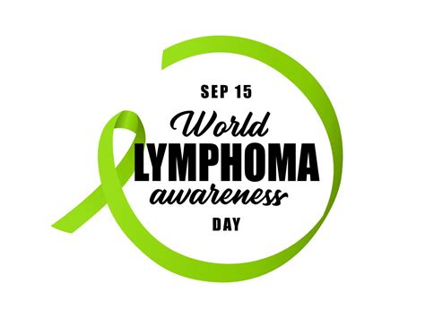 World Lymphoma Day Design Lime Green Ribbon Illustration For Lymphoma
