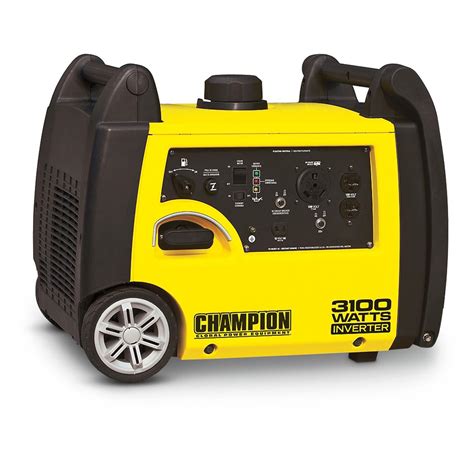 This inverter generator is considerably quieter than any conventional generator and is also more stable in terms of power supply, which makes it good for electronics. Champion® 2,800 / 3,100-watt Inverter Generator - 298516 ...