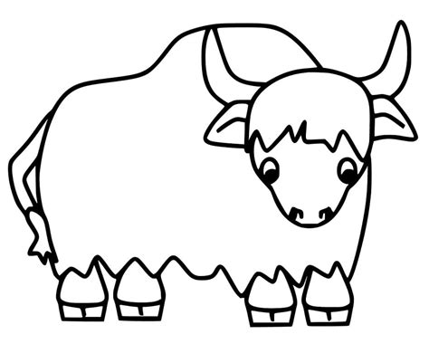 Yak Colouring Page