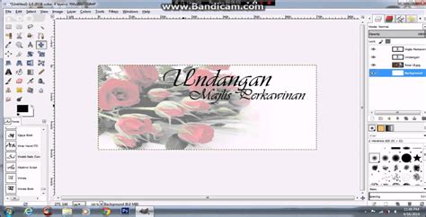Buat kad kawin dengan software gimp - YouTube