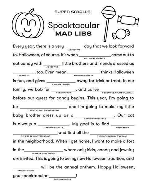 Printable Halloween Mad Libs