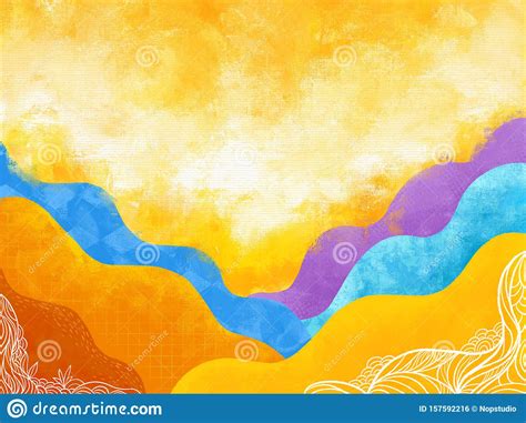 Fantasy Landscape Concept Hand Draw Painting Abstract Art