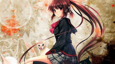 Wallpaper Anime Girl With Cats 1920x1200 Hd Picture Image