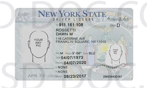 Usa New York Driver License Front Back Sides Psd Store