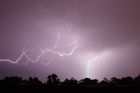 Adelaide Lightning 2 Lightning Strikes Over Southern Adela