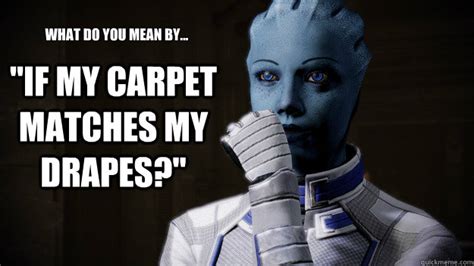Does The Carpet Match The Drapes Meaning - What do you mean by... "If my carpet matches my drapes?" - Liara