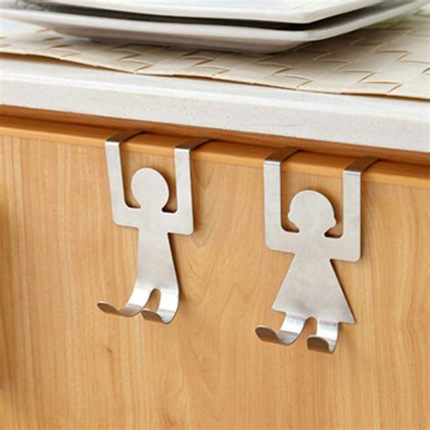 2x8 Pack Over The Cabinet Door Hook Lovers Shaped Hanging Hooks For