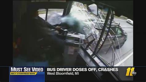 Must See Videos Bus Driver Falls Asleep Crashes Abc11 Raleigh Durham