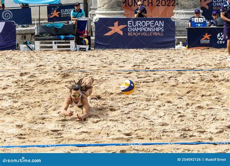 munich germany aug 18 2022 women s european beach volleyball championships 2022 editorial