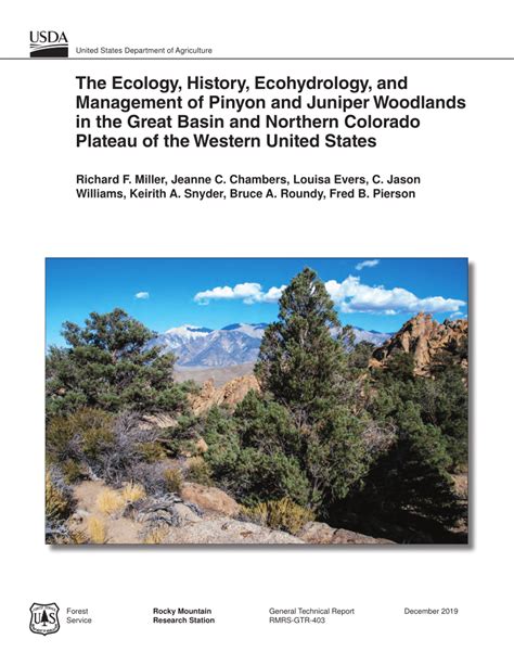 Pdf The Ecology History Ecohydrology And Management Of Pinyon And