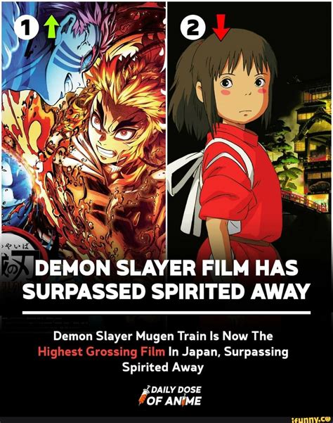 Demon Slayer Film Has Surpassed Spirited Away Demon Slayer Mugen Train
