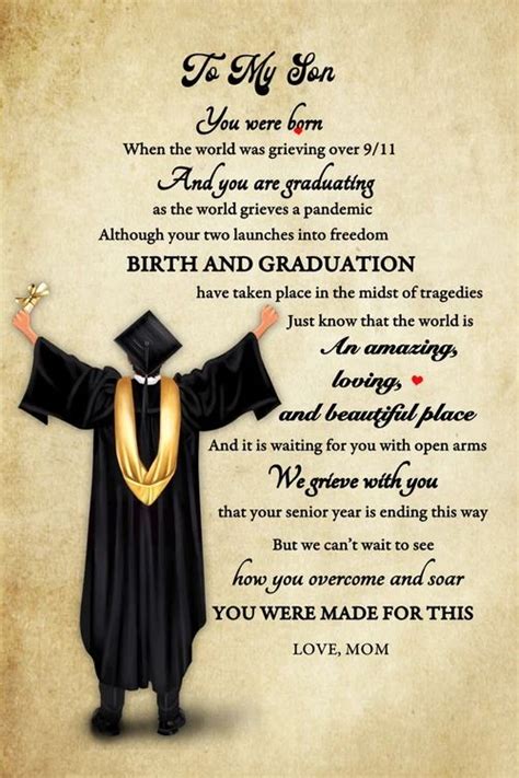 To My Son Bo Canvas Sons Graduation Moms Graduation Graduation Quotes