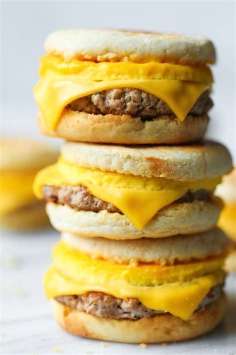 Freezer Sausage Egg And Cheese Breakfast Sandwiches Damn Delicious