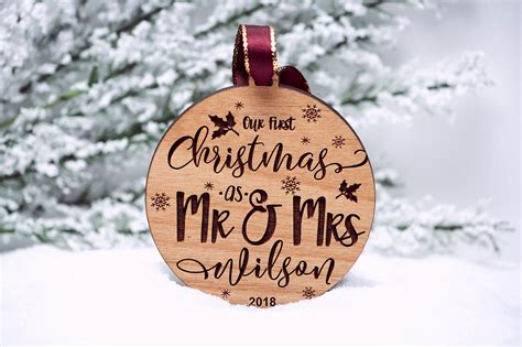 Our First Christmas Ornament Married Personalized Christmas Etsy