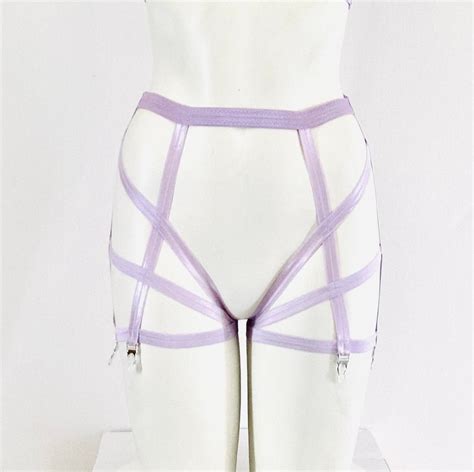 Pastel Purple Garter Belt Lavender High Waist Garter Body Etsy