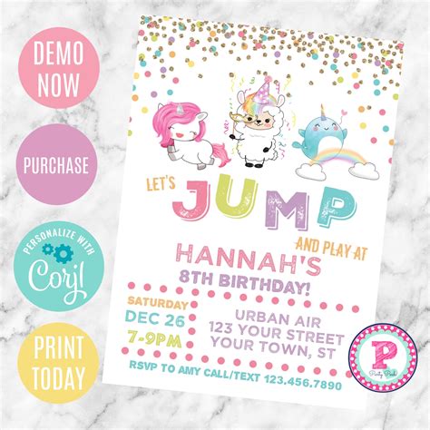 urban air birthday party invitations - Tova Schmid