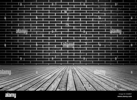 Interior Design With Black Brick Wall Stock Photo Alamy