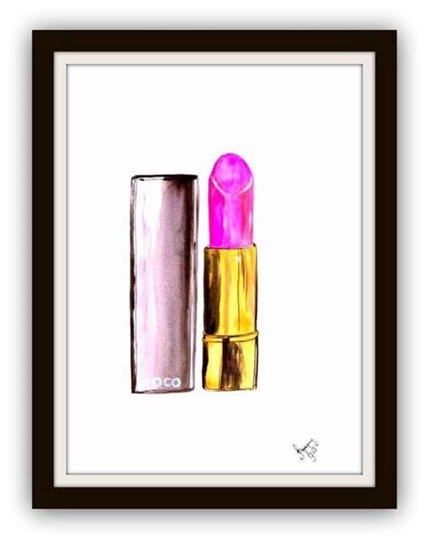 Coco Chanel Lipstick Illustration Fine Art By Sweepinggirlsays