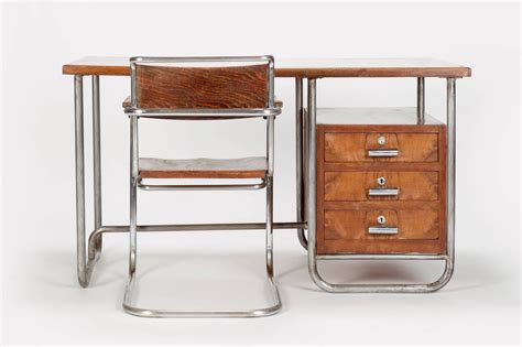 042 i 17 schreibtisch marcel breuer, 1923 rahmenbauweise mit rahmen und stegen aus vollholz; Italian Bauhaus Desk and Chair by Marcel Breuer, 1930s at ...