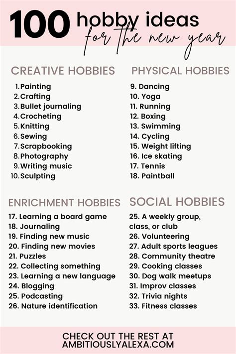 100 hobby ideas for women inspiration for 2022 new things to learn creative hobbies hobbies