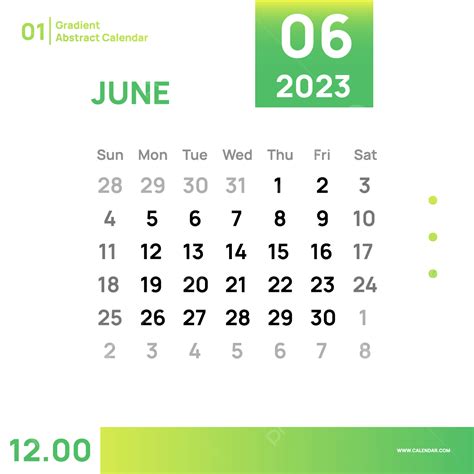 Junio 2023 Calendario Gradiente Imágenes Hd Png Calendario Mes