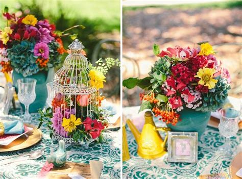 Colorful bird table setting designed by michele wilcox bird appliqué measures 4 (from tip of beak to tail) x 3½ tall. Picture Of Awesome Colorful Wedding Table Settings