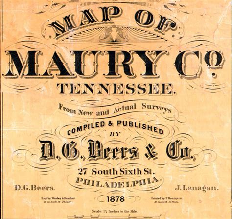 1878 Map Of Maury County Tennessee Columbia Etsy Hong Kong