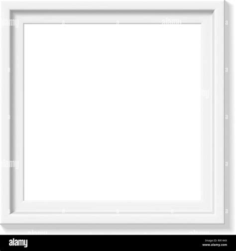 White Square Picture Frame Minimalistic Detailed Photo Realistic Frame