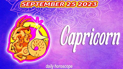 Horoscope For Today Capricorn Horoscope Today September 25 2023 ♑️ Tarot Horoscope Youtube